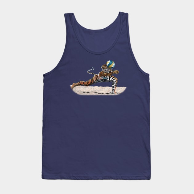 Cat Warrior Beach Volleyball Realistic Art Tank Top by Helms Art Creations